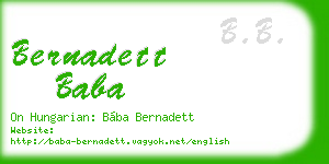 bernadett baba business card